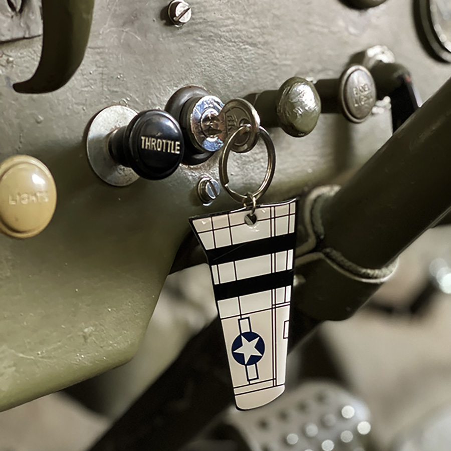 Key ring P-51 Mustang aluminium wing WW2