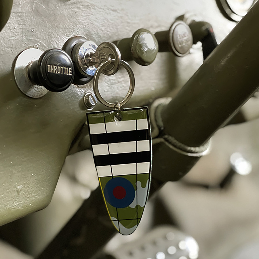Key ring Supermarine Spitfire aluminium wing WW2