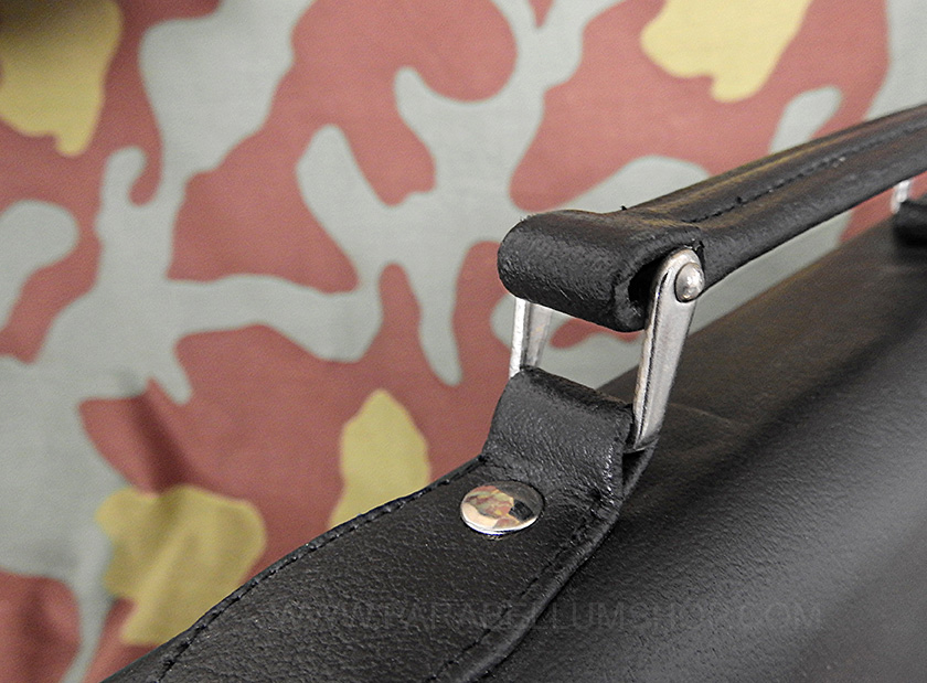 German original NVA black leather documents bag case - USED