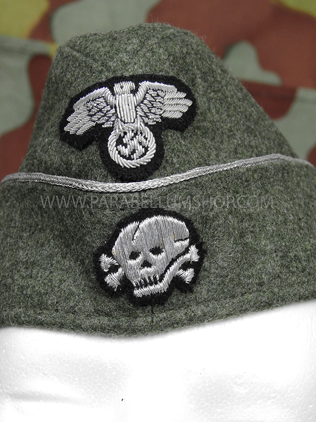 German WW2 Waffen SS M40 officer side cap field grey wool - Erel by Robert Lubstein