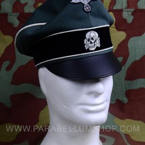WW2 German officer Waffen SS Crusher cap -gabardine wool and leather visor - Erel by Robert Lubstein