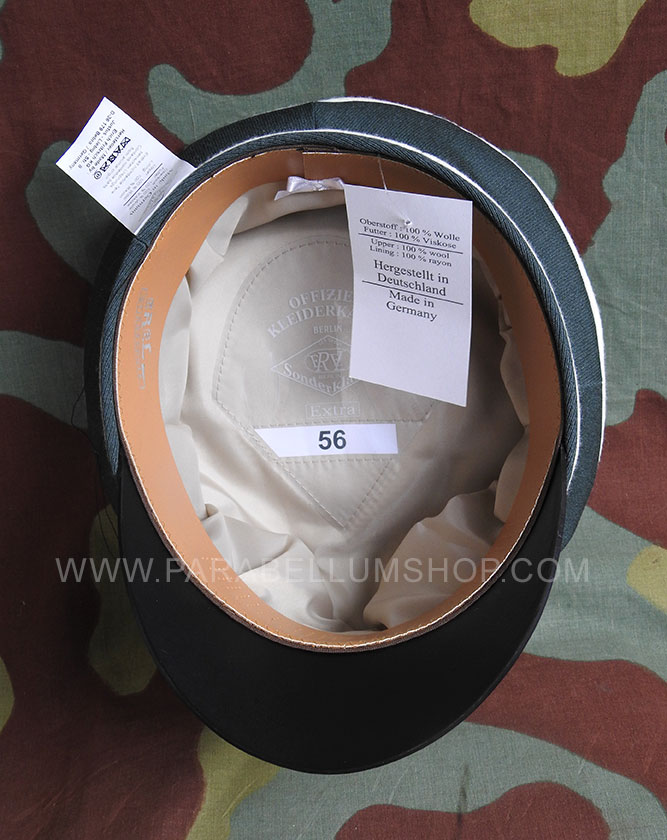 WW2 German officer Waffen SS Crusher cap -gabardine wool and leather visor - Erel by Robert Lubstein