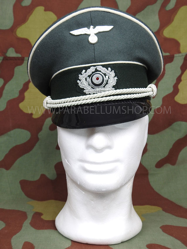 WW2 German Army doeskin wool officer visor cap by Erel of Robert Lubstein made in Germany