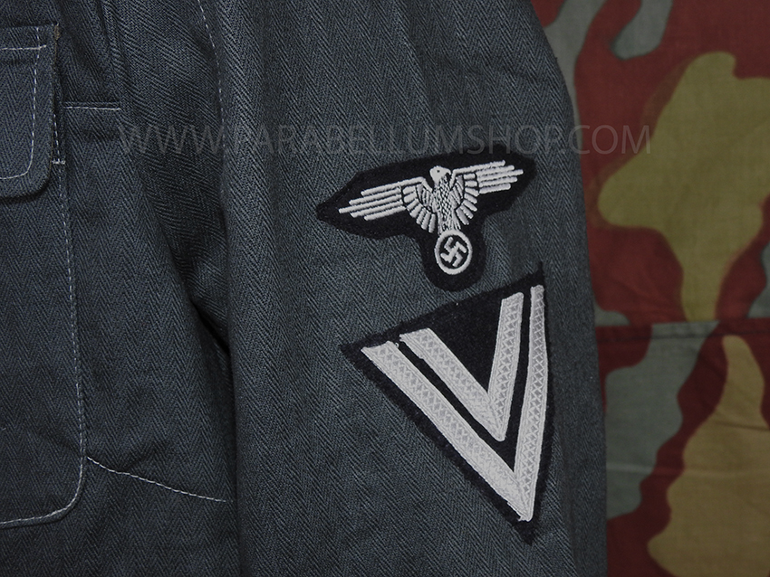 Drillich jacket M42 HBT summer German uniform with insignia Waffen SS