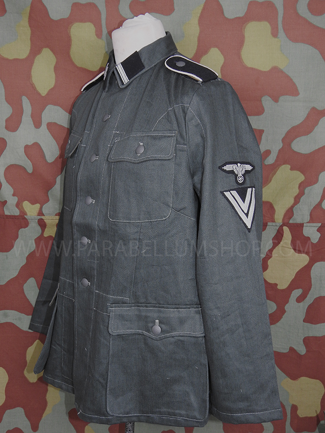 Drillich jacket M42 HBT summer German uniform with insignia Waffen SS
