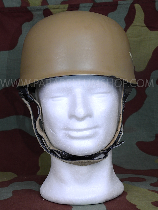 German WW2 paratroopers M38 helmet in tropical tan camo - Fallschirmjager German WW2 paratroopers M38 helmet in tropical tan camo - Fallschirmjager