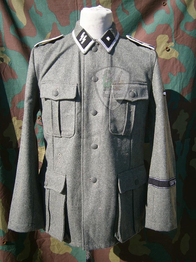 German WW2 Waffen SS NCO Field tunic M40 with insignia German WW2 Waffen SS NCO Field tunic M40 with insignia