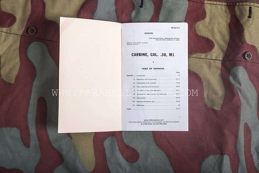 ORDNANCE FIELD SERVICE TECHNICAL BULLETIN CARBINE CAL. 30 M1 1942