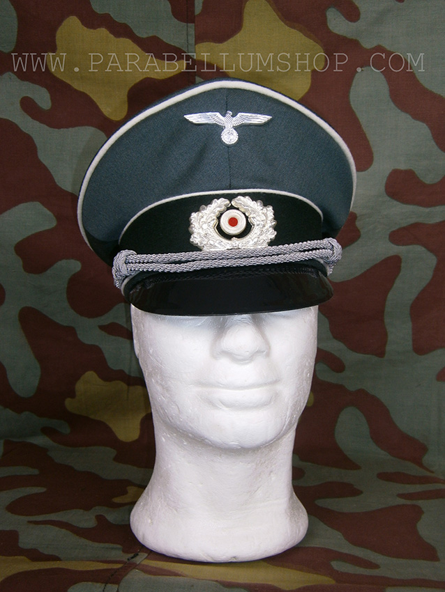 German WW2 Heer officer visor cap by Erel Robert Lubstein - metal wreath and cockade