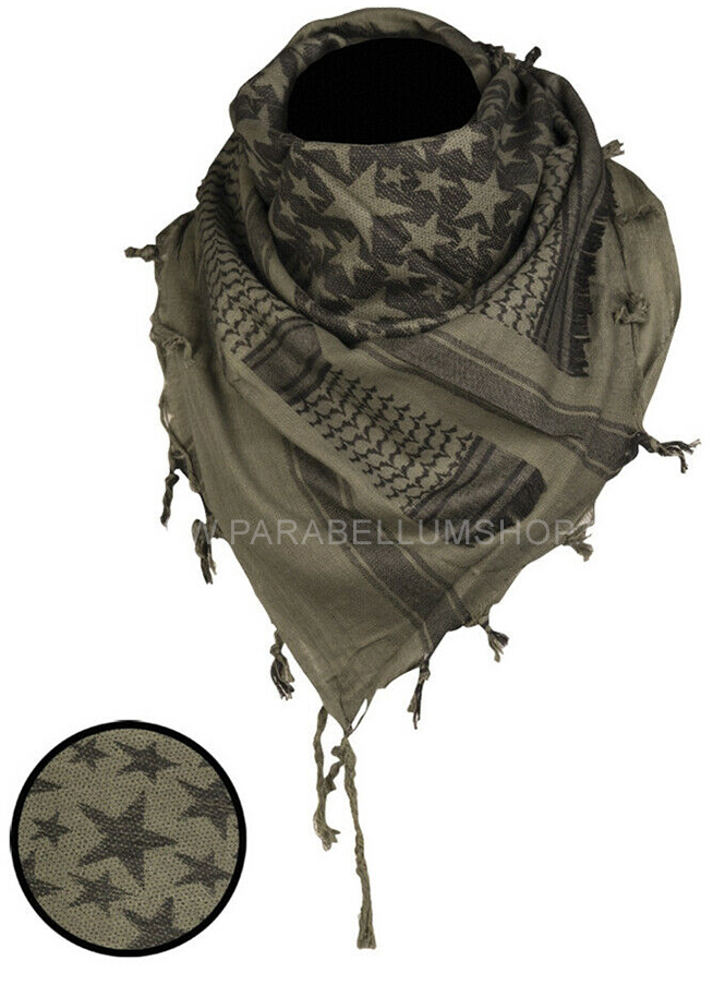 GREEN/BLACK SHEMAGH Scarf/shawl kefiah stars