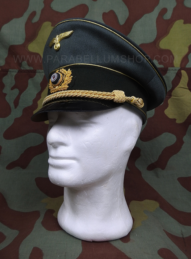 German Army gabardine general visor cap by Erel of Robert Lubstein - made in Germany