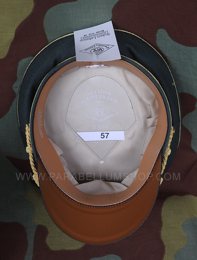 German Army gabardine general visor cap by Erel of Robert Lubstein - made in Germany