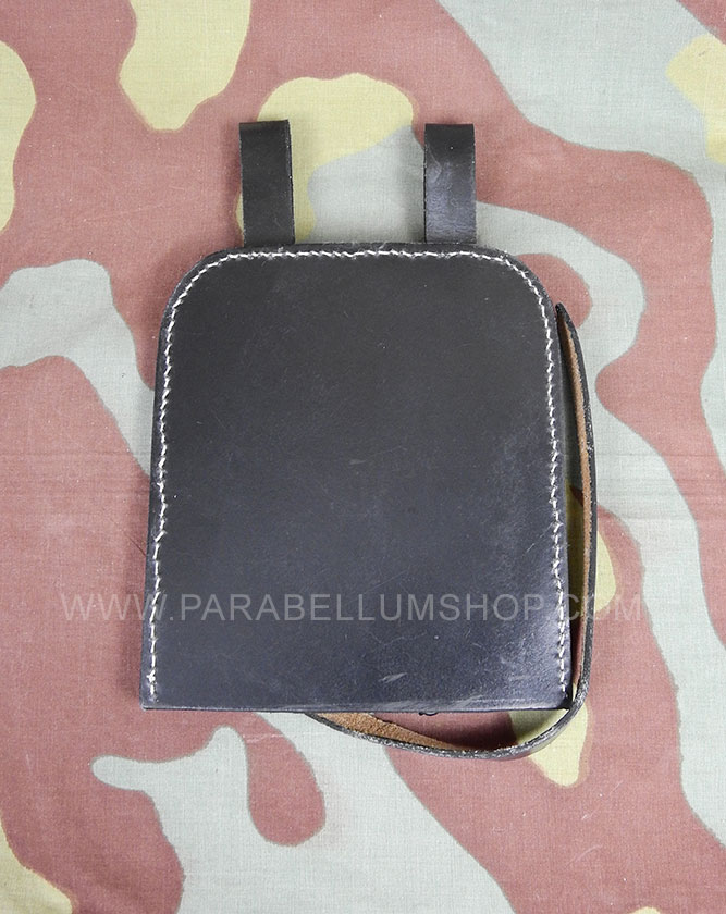 Straight Shovel leather Cover black - Kleines Schanzzeug