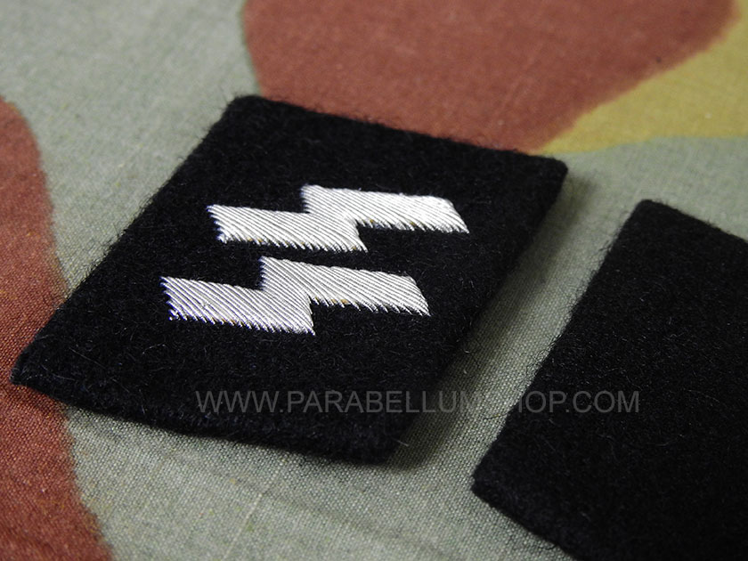 Waffen SS NCO collar tabs metal thread